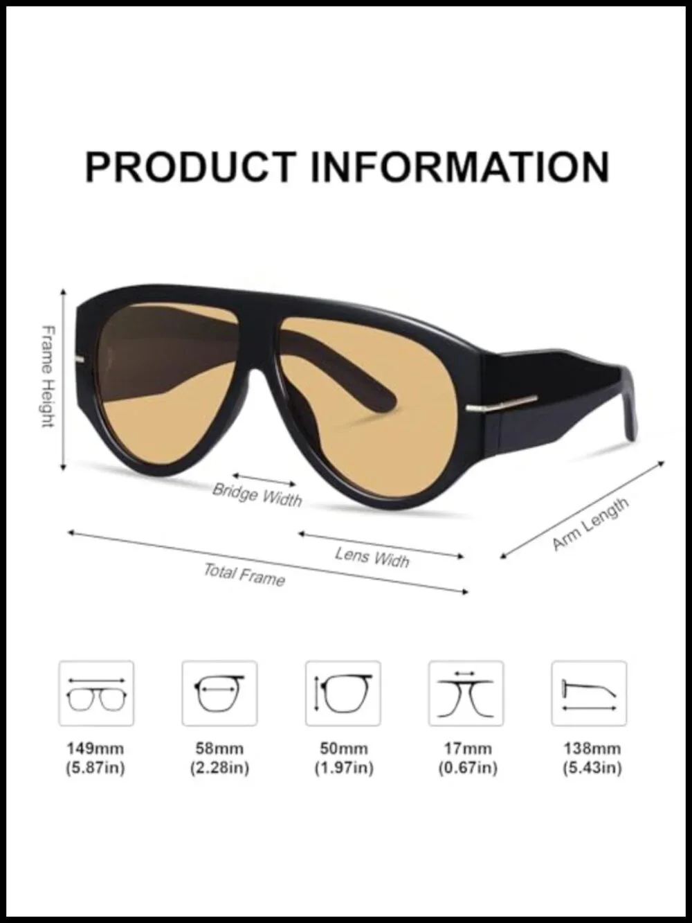 Oversized Retro Aviator Sunglasses with UV400 Protection
